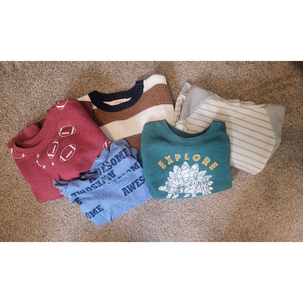 Boys 5T Fall Winter Clothing Bundle 5 Pc Long Sleeve Mixed Lot Back to School
